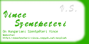 vince szentpeteri business card